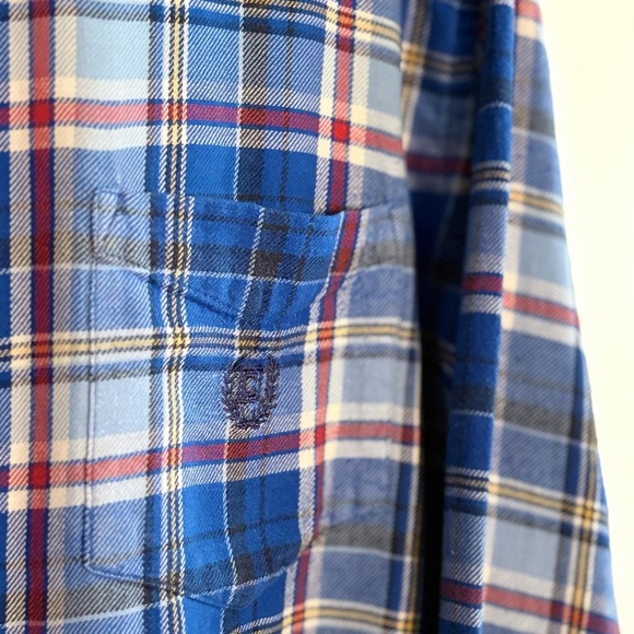 Vintage Chaps Blue & Red Plaid Lightweight Flannel Button Down Shirt - Picture 8 of 15